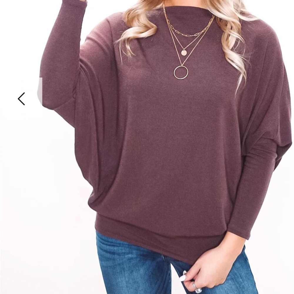 Jolie Dolman Sweater. Stitch fix item. Raisin color